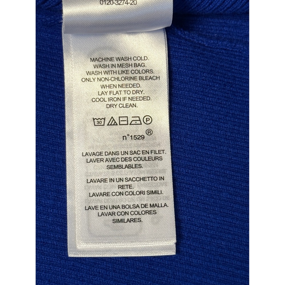 Lauren Ralph Lauren Royal Blue Ribbed Turtleneck Sweater XL Slim Fit RLL Logo - Picture 8 of 9